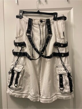 Small Vintage White Black Tripp NYC Zip Off Pants